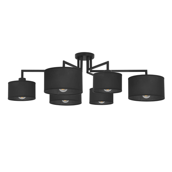 Lampa sufitowa Simone K-4321 pająk z abażurami czarny