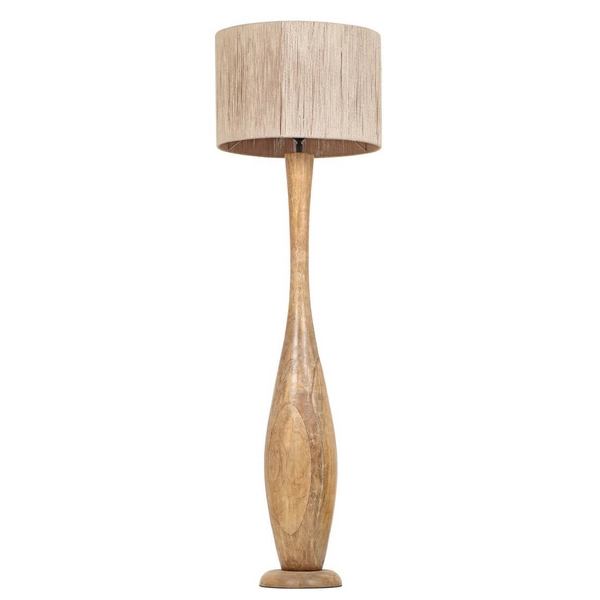 Podłogowa lampa drewniana TOBA 467200130 boho z wtyczką brązowa