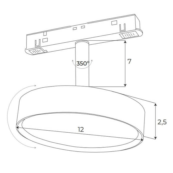 Okrągła lampa do szyny MAGNETIC M0042Z Maxlight LED 11,5W 2700-5000K magnetyczna biały