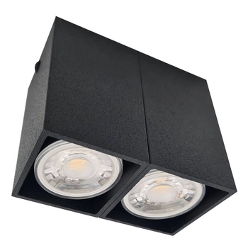 Podwójny plafon Doha 1096 Shilo natynkowy prostokątny spoty czarny