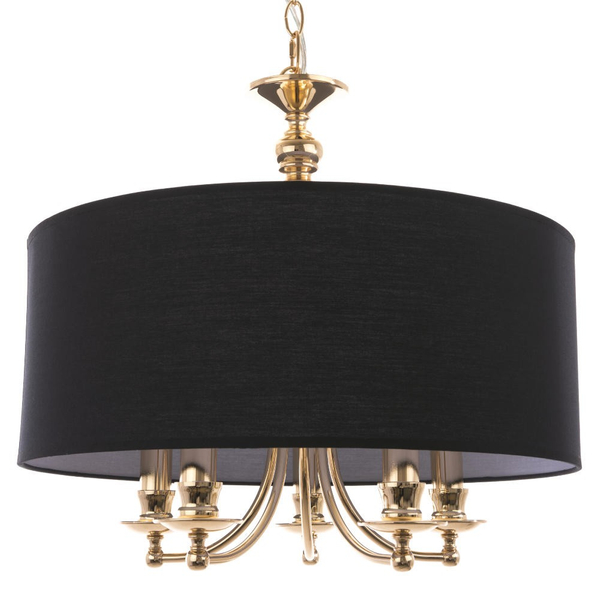 Klasyczna LAMPA wisząca ABU DHABI P05896AU Cosmolight abażurowy ZWIS okrągły czarny