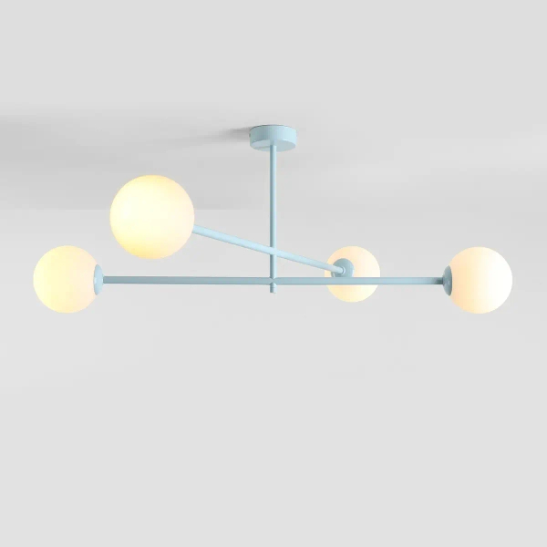 Okrągła sufitowa lampa Pinne 1080PL_L29 kule szklane białe niebieskie