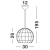 Rattanowa lampa wisząca REYNOSA LE42945 kulista beżowa czarna
