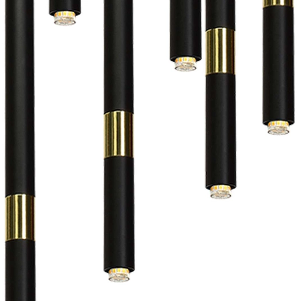 Loftowa LAMPA wisząca MONZA MLP6385 Milagro industrialna OPRAWA metalowy ZWIS kaskada tuby czarne