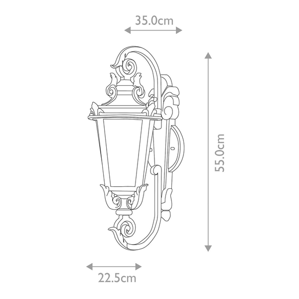 Zewnętrzna lampa ścienna Baltimore BT1-M Elstead latarnia IP44 szkło brąz