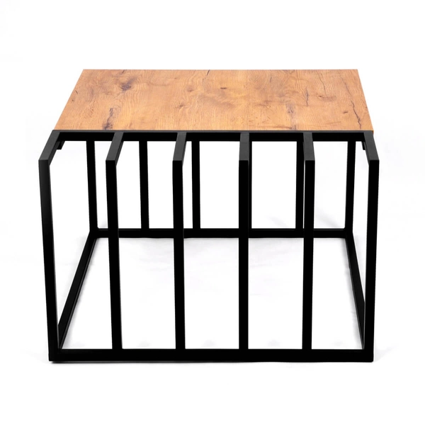 Stolik kawowy Kaja Home KS-27 STOLIK industrialny metalowy drewniany czarny