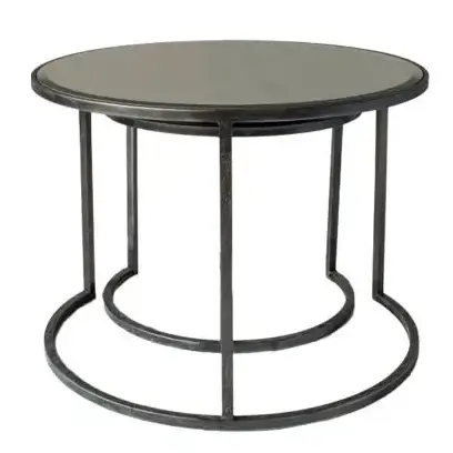 Zestaw stolików ze szklanym blatem Argyle 5055999228343 brązowe