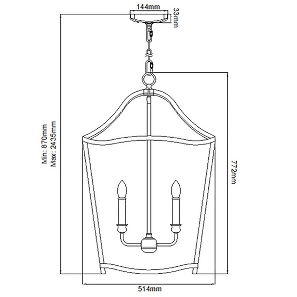 Metalowa lampa wisząca Yarmouth FE-YARMOUTH-6P retro mosiądz