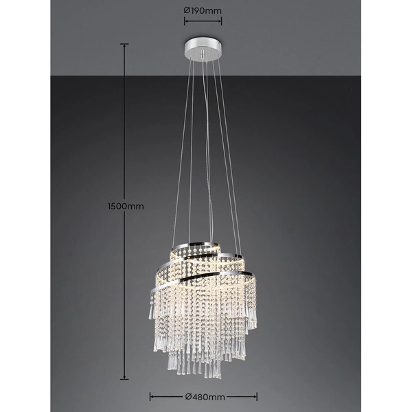 Żyrandol pałacowy Pomp R37349106 LED 38W 2700-6500K przezroczysty chrom