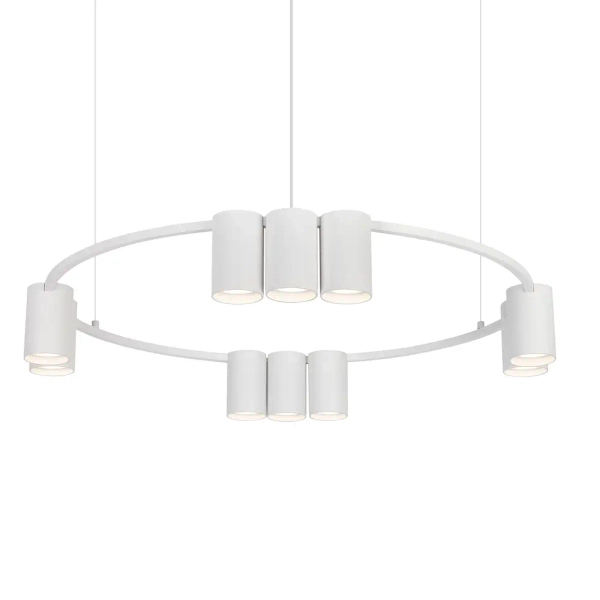 Metalowa lampa wisząca GENESIS ML0374 pierścień tuby białe