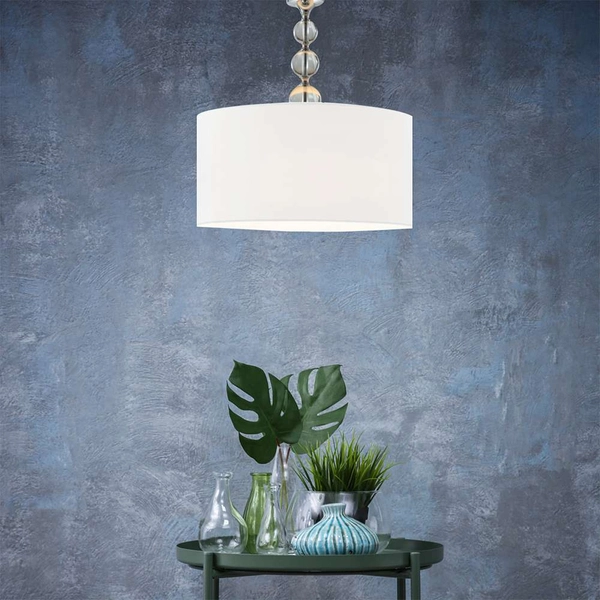 LAMPA wisząca REA RLD93163-1W Zumaline okrągła OPRAWA zwis abażurowy biały