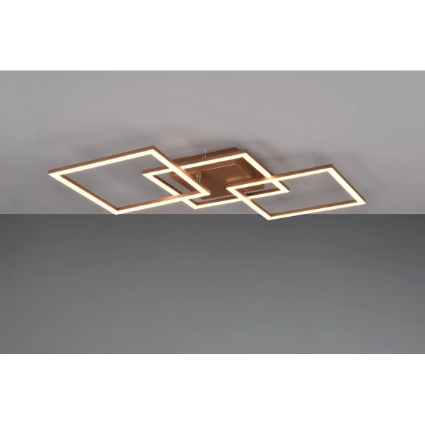 Ledowy sufitowy plafon ASTRIL DL165-64493 LED 31W 3000K kwadraty brązowy