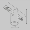 Natynkowa lampa do szyny Alfa TR122-2-7W3K-B LED 7W 3000K czarny