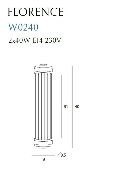 Kinkiet LAMPA ścienna FLORENCE W0240 Maxlight szklana OPRAWA okrągła glamour mosiądz przezroczysta