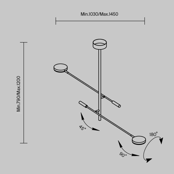 Industrialna sufitowa lampa Fad MOD070CL-L15B3K1 LED 26W 3000K czarna