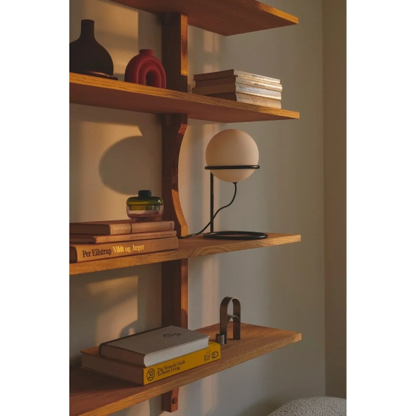 Stolikowa lampa okrągła Wilson 2412575003 biała czarna
