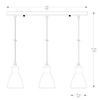 Potrójna lampa wisząca Mora A8102-3A Zumaline klosze metalowe czarne białe