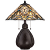 Orientalna LAMPA stołowa QZ-INDIA-TL Elstead QUOIZEL witrażowa LAMPKA stojąca nocna brąz multikolor