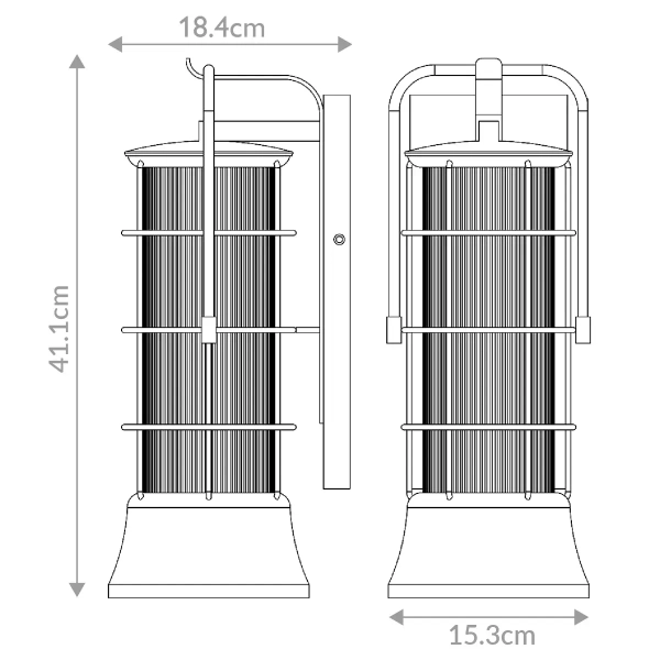 Elewacyjna lampa Rivamar QN-RIVAMAR-M-BLK-GD IP44 lampion złoty czarny