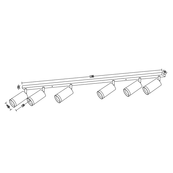 Podłużna sufitowa lampa nad kanapę Mica Spot ML2102 czarny