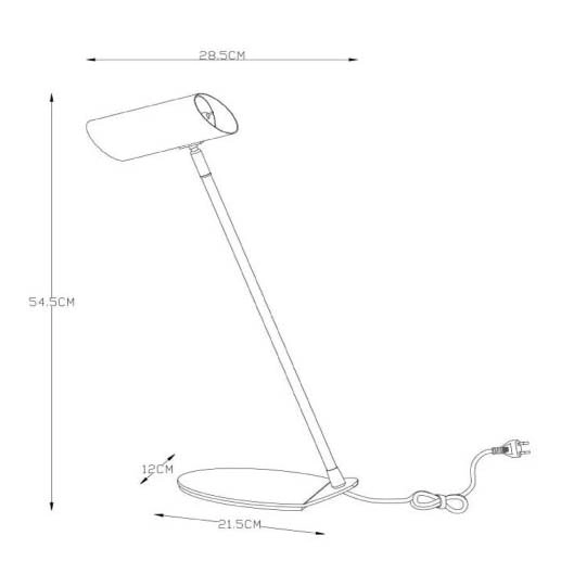 Biała lampka stojąca Hester 19600/01/31 tuba z regulacją na biurko