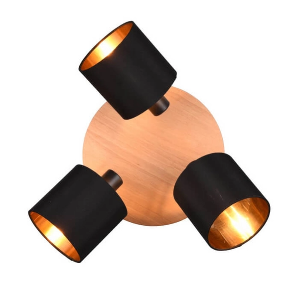 Abażurowa lampa sufitowa Tommy R81333930 drewniany czarny złoty