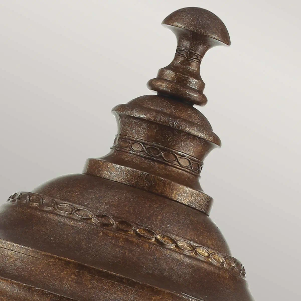 Stojąca LAMPA zewnętrzna English FE-EB3-L-BRB Elstead FEISS metalowa OPRAWA latarenka do ogrodu outdoor IP44 brąz przezroczysta