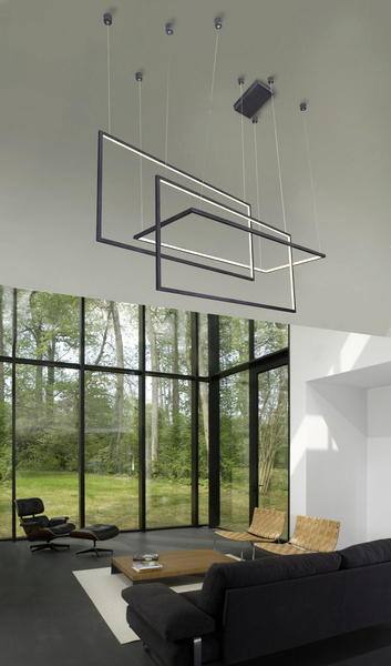 Geometryczna lampa wisząca Metric LED 135W 3000k frames czarna