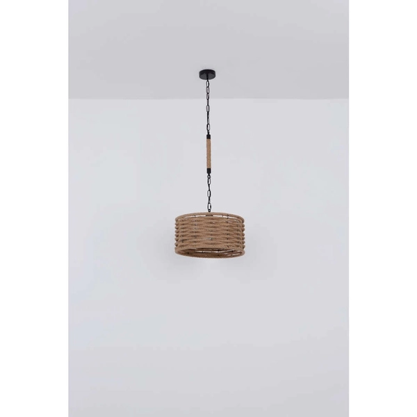 Okrągła LAMPA wisząca HALIA 15679H1 Globo marynistyczny do salonu beżowy