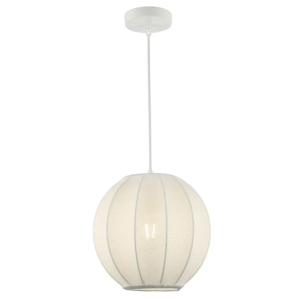 Skandynawska lampa wisząca Dana ML1805 kula tkanina biały