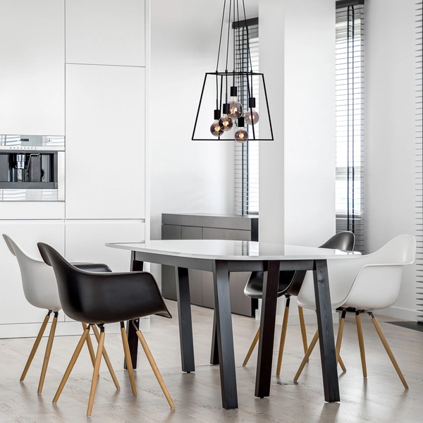 Loftowa LAMPA wisząca ALMODOVI PND-11532-5-BL Italux metalowa OPRAWA zwis klatka czarna