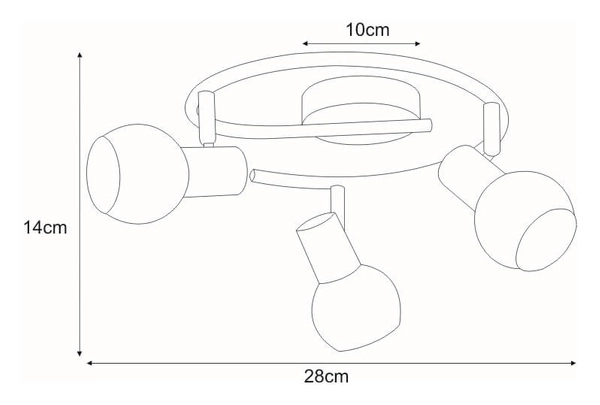 Sufitowa lampa regulowana Alpina K-C9590A/3 z kryształkami chrom