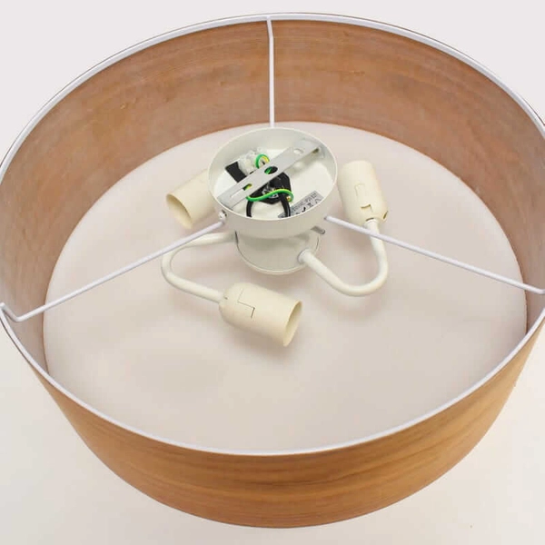 Drewniany plafon Bosco ABR-PLO-DE-3XE27 Abruzzo okrągły brązowy biały