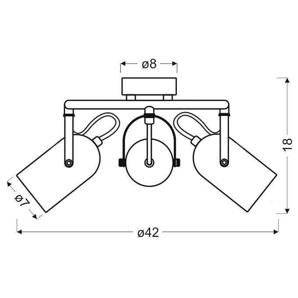 LAMPA sufitowa GRAY 98-66497 Candellux regulowana OPRAWA metalowe reflektorki szare