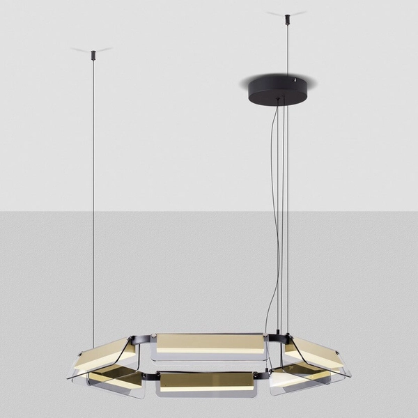 Lampa zwisająca ROCA LE44229 LED 39W 3000K ring czarna złota