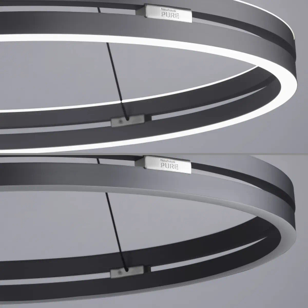Wisząca lampa PUREE-LOOP szara LED 53W 2700-5000K pierścień do jadalni nad stół 2551-15