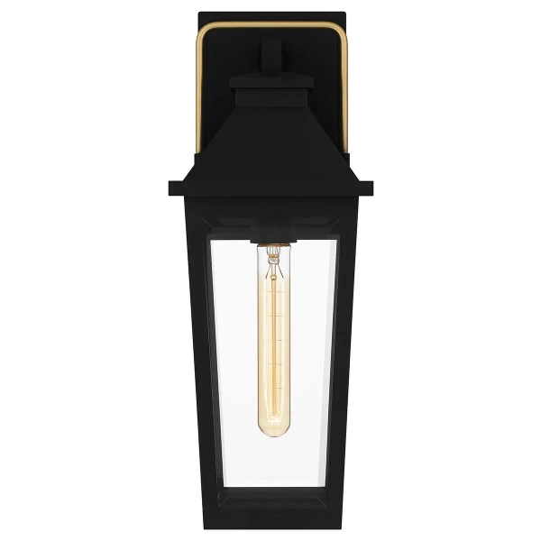 Elewacyjna lampa ścienna Buckley QZ-BUCKLEY-M-MBK szklana IP44 czarny