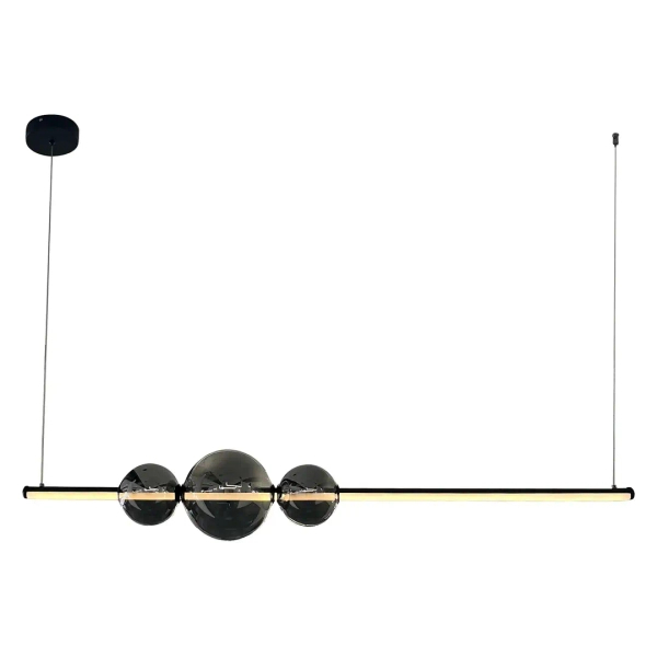 Podłużny żyrandol KUGEL ML0982 LED 30W 4000K do salonu kula czarny