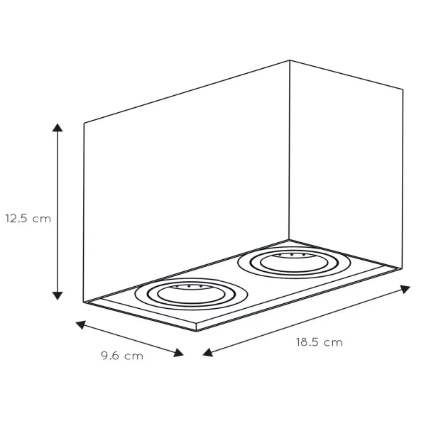 Kwadratowy downlight TUBE 22953/02/30 Lucide spot do sypialni czarny