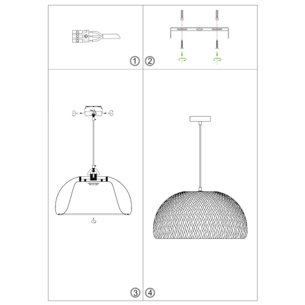 Lampa wisząca ekologiczna Parral LE42138 bambusowa beżowa