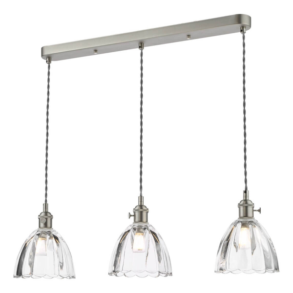 Lampa potrójna wisząca Hadano HAD3661-11 szklana chrom przezroczysty