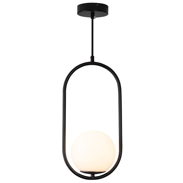 Kuchenna lampa wisząca COSTA SOLO DP0001A-400 black Step metal szkło ramka czarna