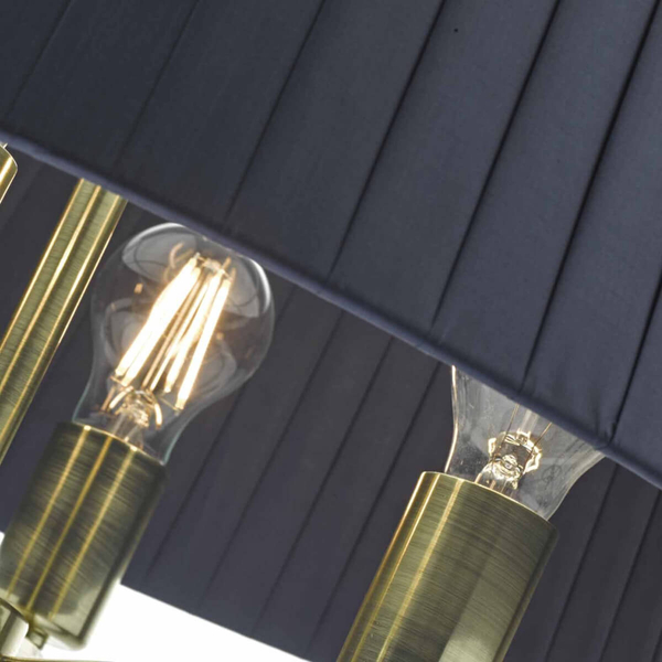 Żyrandol z abażurem Cristin CRI0423 Dar Lighting vintage mosiądz granatowy
