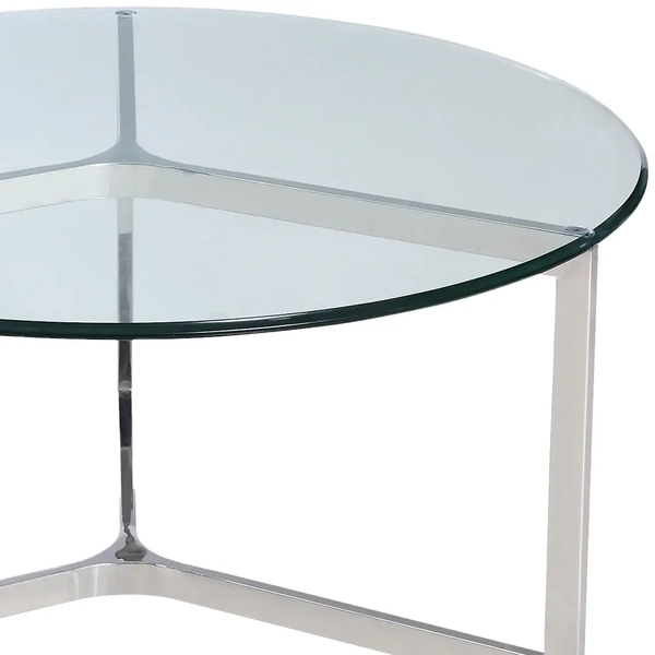 Owalny stolik do salonu Hamptons HP-CT1120S Cosmolight przezroczysty