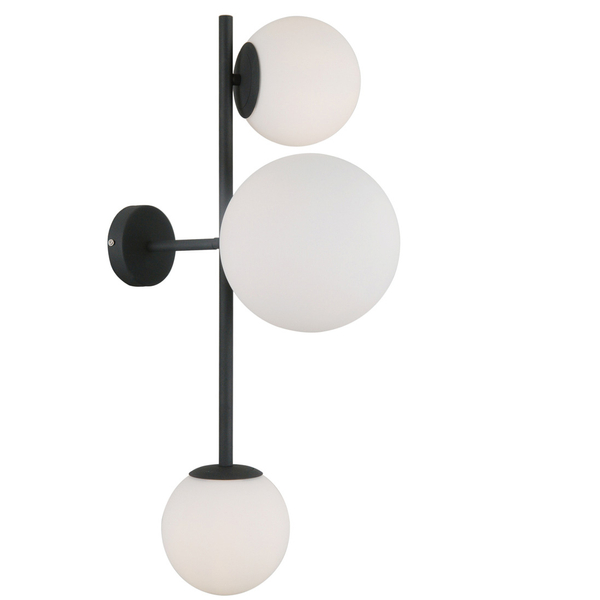 Modernistyczna LAMPA ścienna VAILANTE WL-31221-3A-SBL Italux sufitowa OPRAWA szklane kule kinkiet czarny