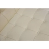 Biały fotel tapicerowany Barcelon z naturalnej skóry 