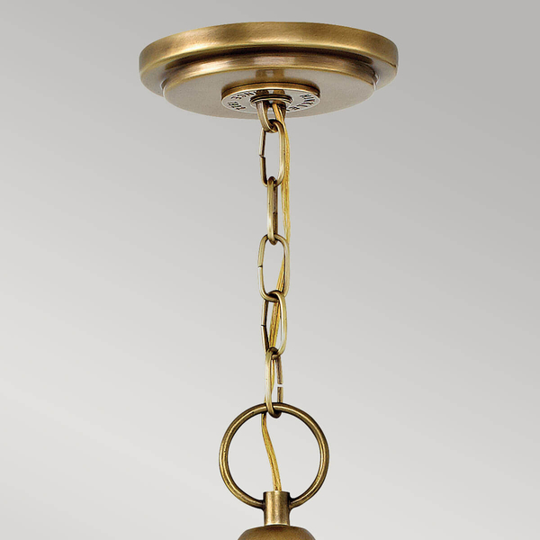 Lampa retro wisząca Wexley HK-WEXLEY-5P-HB Hinkley szklana mosiądz