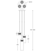 Szklana lampa wisząca GEM P0389-03D-F7AC metalowa tuby złoty przezroczysty