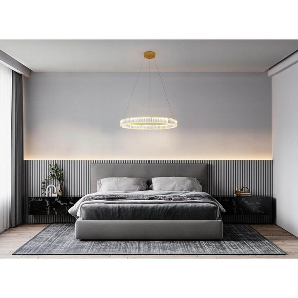 Glamour lampa wisząca Liberty LED 24W 3000K złoty ring