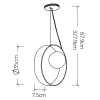 Okrągła lampa wisząca Sfera QN-SFERA-1P-TEAK szklana kula brązowy biały